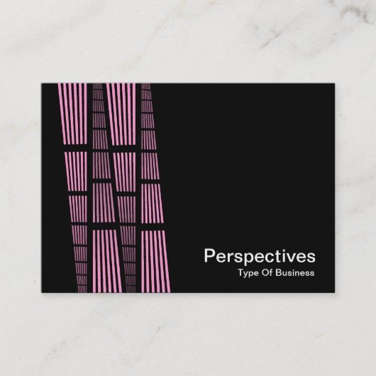 Carte De Visite Perspectives v2 - rose et blanc sur noir (Devant)