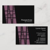 Carte De Visite Perspectives v2 - rose et blanc sur noir (Devant / Derrière)