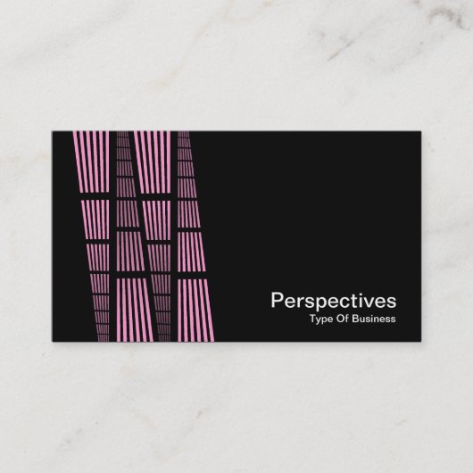 Carte De Visite Perspectives v2 - rose et blanc sur noir (Devant)
