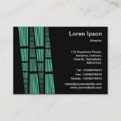 Carte De Visite Perspectives v2 - Turquoise et blanc sur noir (Dos)