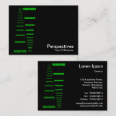 Carte De Visite Perspectives - Vert et Blanc sur Noir (Devant / Derrière)