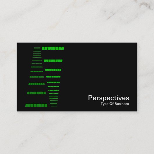 Carte De Visite Perspectives - Vert et Blanc sur Noir (Devant)