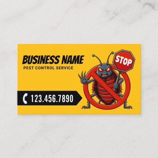Carte De Visite Pest Control Bedbug Exterminator Professionnel (Devant)