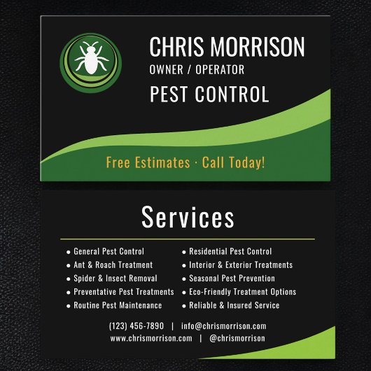 Carte De Visite Pest Control Service