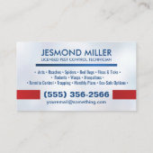 Carte De Visite Pest Control Services - Exterminator (Dos)