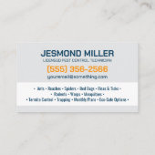Carte De Visite Pest Control Services - Exterminator (Dos)