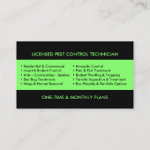 Carte De Visite Pest Control Services - Exterminator (Dos)