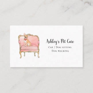 Carte De Visite Pet Care, assis, rendez-vous de toilettage