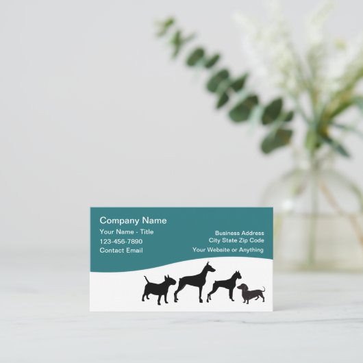 Carte De Visite Pet Care Business Cards Simple Design (Debout devant)