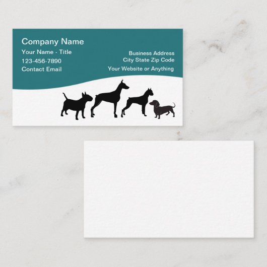 Carte De Visite Pet Care Business Cards Simple Design (Devant / Derrière)