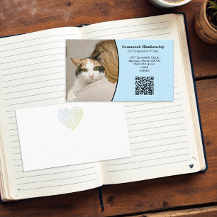 Carte De Visite Pet Care Code QR personnalisé et photo
