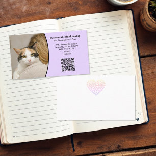 Carte De Visite Pet Care Code QR personnalisé et photo