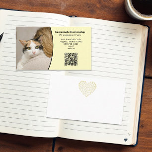 Carte De Visite Pet Care Code QR personnalisé et photo