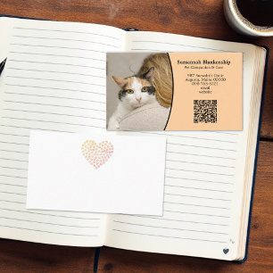 Carte De Visite Pet Care Code QR personnalisé et photo