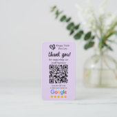 Carte De Visite Pet Care Google Review Request Card avec code QR (Debout devant)
