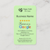 Carte De Visite Pet Care Google Review Request Card avec code QR (Dos)