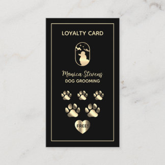 Carte De Visite Pet dog grooming service Loyalty Card