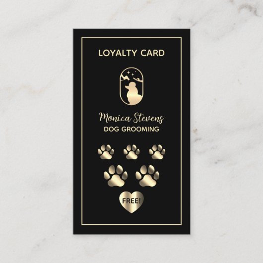 Carte De Visite Pet dog grooming service Loyalty Card (Devant)