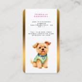 Carte De Visite Pet Grooming Personalized Gold Elegant Collection (Devant)
