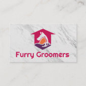 Carte De Visite Pet Grooming | Scissors | Cute Dog Cat (Devant)