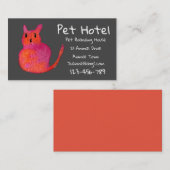 Carte De Visite Pet Hotel internat chat art professionnel (Devant / Derrière)
