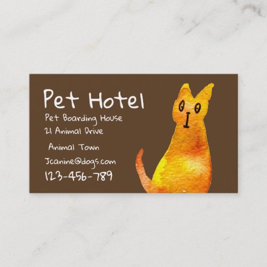 Carte De Visite Pet Hotel internat chat art professionnel (Devant)