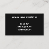 Carte De Visite Pet Silhouette Pet (Dos)