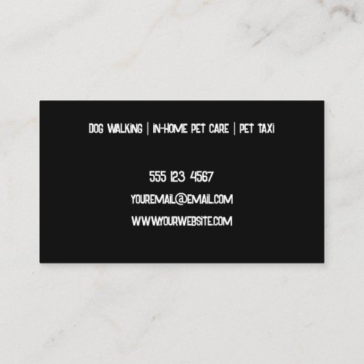 Carte De Visite Pet Silhouette Pet (Dos)