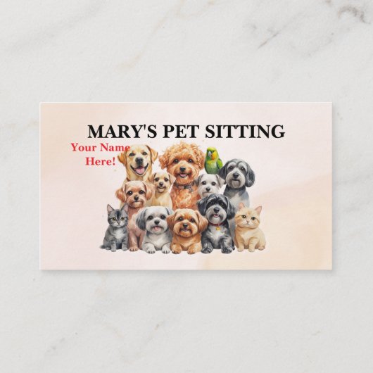 Carte De Visite Pet Sitter Business Card Dog Walker (Dos)