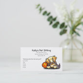 Carte De Visite Pet Sitter Golden Retriever Simple (Debout devant)
