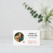 Carte De Visite Pet Sitter Photo Paw Print (Debout devant)