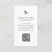 Carte De Visite Pet Sitter QR code mignon Winking Chat Noir Blanc (Dos)