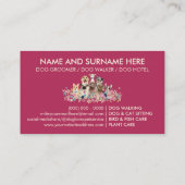 Carte De Visite Pet Sitter Walker chien garde rose beige (Dos)