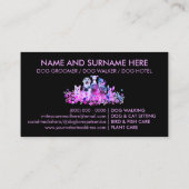 Carte De Visite Pet Sitter Walker chien pétanque noir violet (Dos)