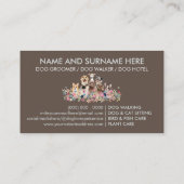 Carte De Visite Pet Sitter Walker chien péteur pastel bleu brun (Dos)