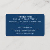 Carte De Visite Pet Sitting and Dog Walking (Dos)