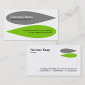 Carte De Visite Pétales alternatifs - Gris et Martien Vert (Devant / Derrière)