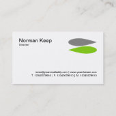 Carte De Visite Pétales alternatifs - Gris et Martien Vert (Dos)