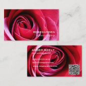 Carte De Visite Pétales d'amour de rose rouge (Devant / Derrière)