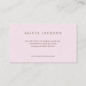 Carte De Visite Pétales d'aquarelle rose pâle wedding planner (Dos)