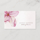Carte De Visite Pétales d'aquarelle rose pâle wedding planner (Devant)