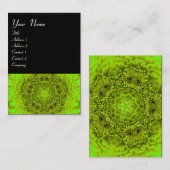CARTE DE VISITE PÉTALES DE FLEURS DE DAHLIA VERTES (Devant / Derrière)