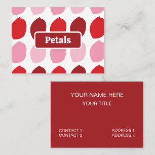 Carte De Visite Pétales de fleurs roses rouges