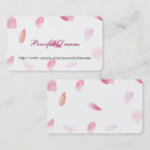 Carte De Visite Pétales Roses romantiques (Devant / Derrière)