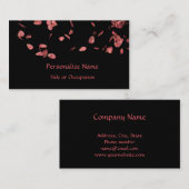 Carte De Visite Pétales Roses romantiques (Devant / Derrière)