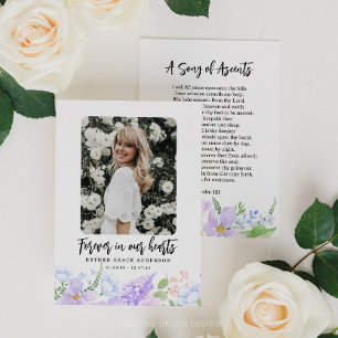 Carte De Visite Pétales Violets Pour Toujours Dans Notre Coeur Car