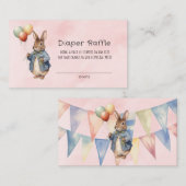 Carte De Visite Peter Rabbit Aquarelle Bébé Fille Déchets Raffle (Devant / Derrière)