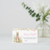 Carte De Visite Peter Rabbit Baby shower Déchets Raffle (Debout devant)