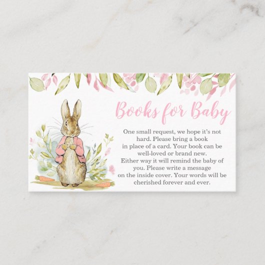 Carte De Visite Peter Rabbit Livres Baby showers pour bébé (Devant)