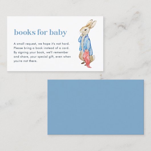 Carte De Visite Peter Rabbit Livres pour Baby Insert Card (Devant / Derrière)